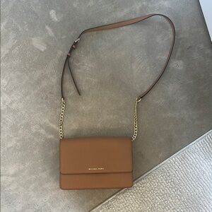 Michael Kors Brown Crossbody Bag with Gold Chain